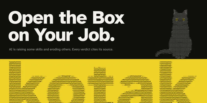 Kotak’s banner: “Open the Box on Your Job.” beside an ASCII-art cat, over the name kotak drawn in ASCII on yellow.